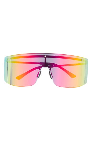 Diff Grandslam 149mm Rainbow Mirrored Shield Sunglasses In Multi