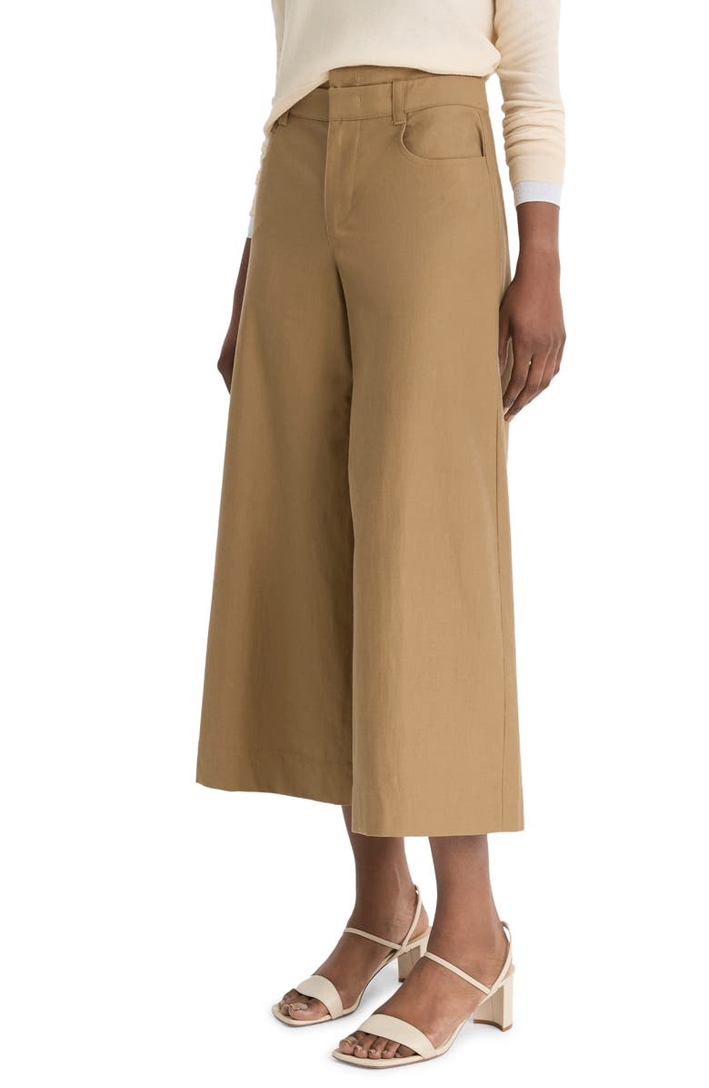 Vince Double Waistband Culottes, Alternate, color, Lt Oak Wood