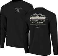 IMAGE ONE Men's Black Wisconsin Badgers Comfort Colors Campus Nights Long Sleeve T-Shirt
