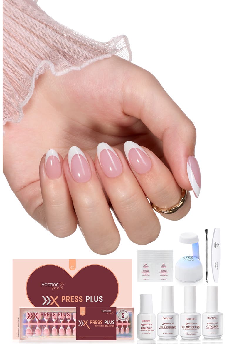French Tip Press On Nail Studio Kit Short Almond, Alternate, color, None