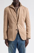 Eleventy Loro Piana Wool Jacket with Detachable Bib
