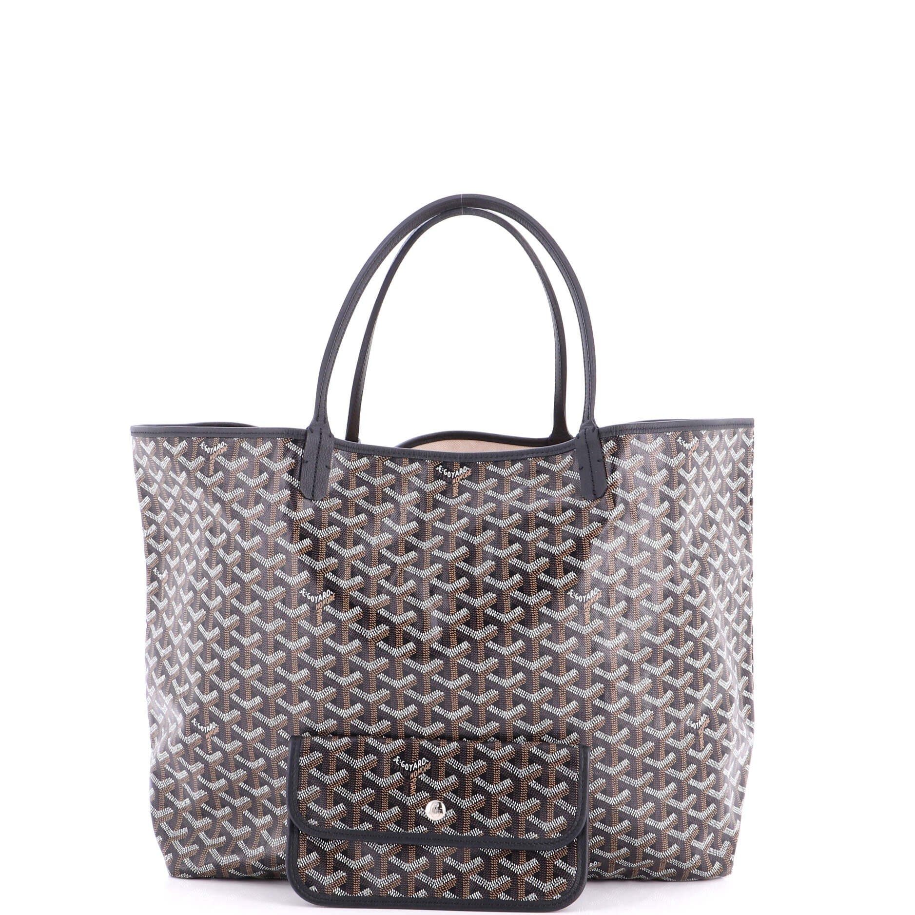 Pre-Owned Goyard Saint Louis Tote Coated Canvas GM, Alternate, color, Black