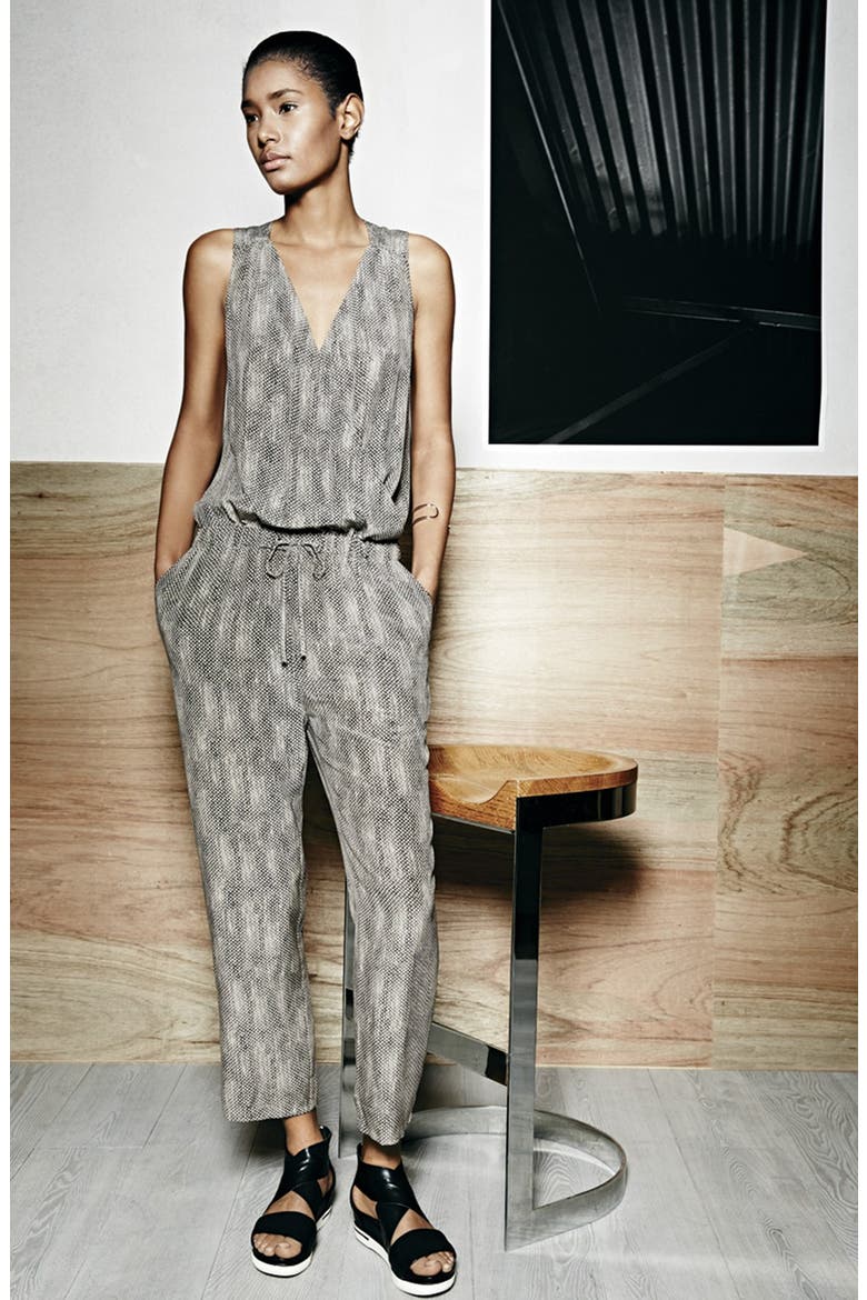 The Fisher Project Chain Print Sleeveless Jumpsuit, Alternate, color, STONE