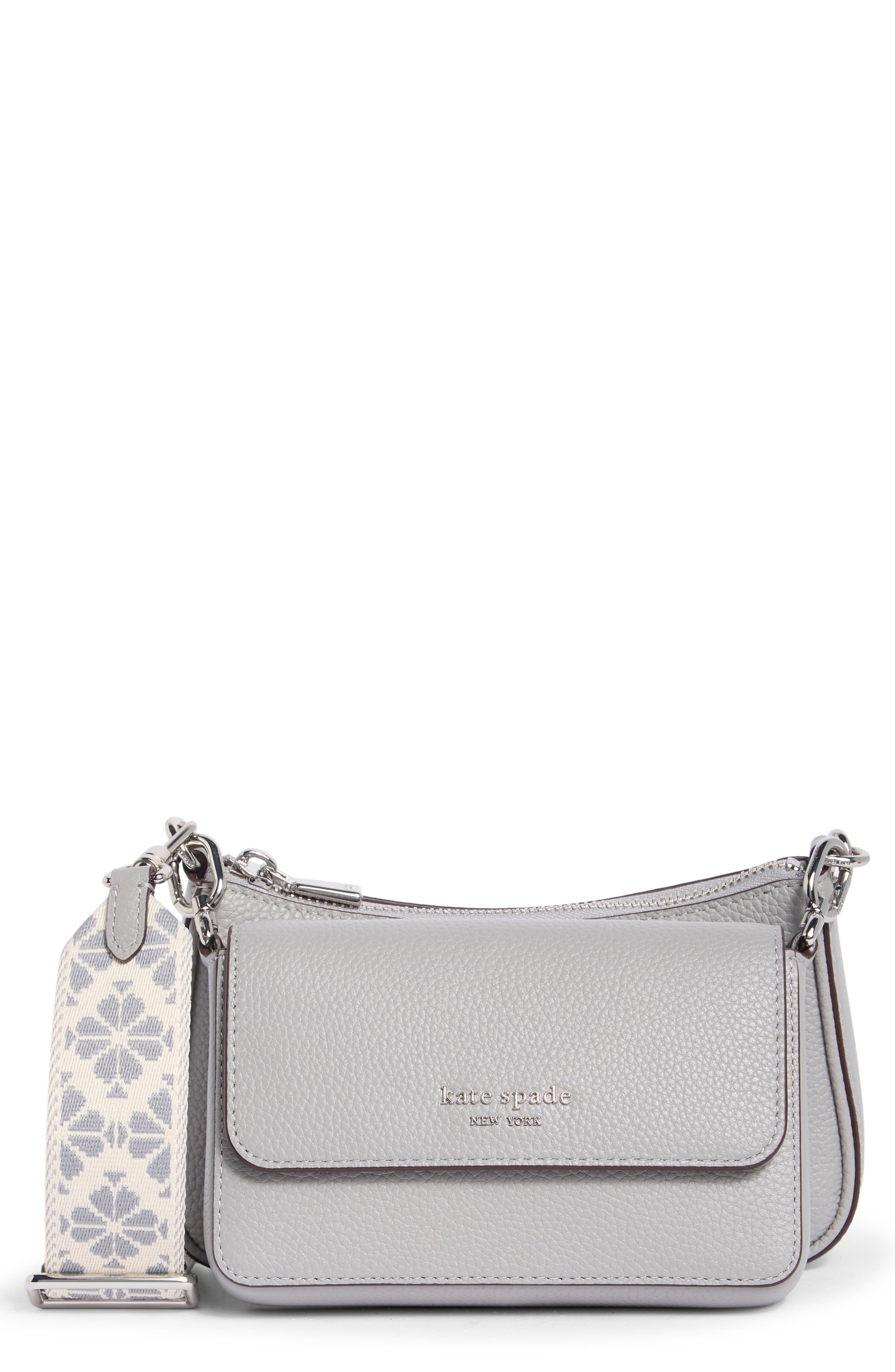 morgan double up pebbled leather crossbody bag
