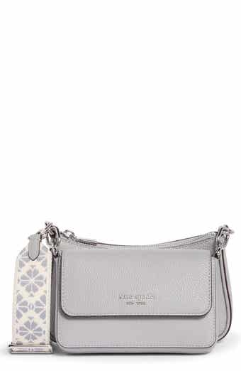 morgan double up pebbled leather crossbody bag