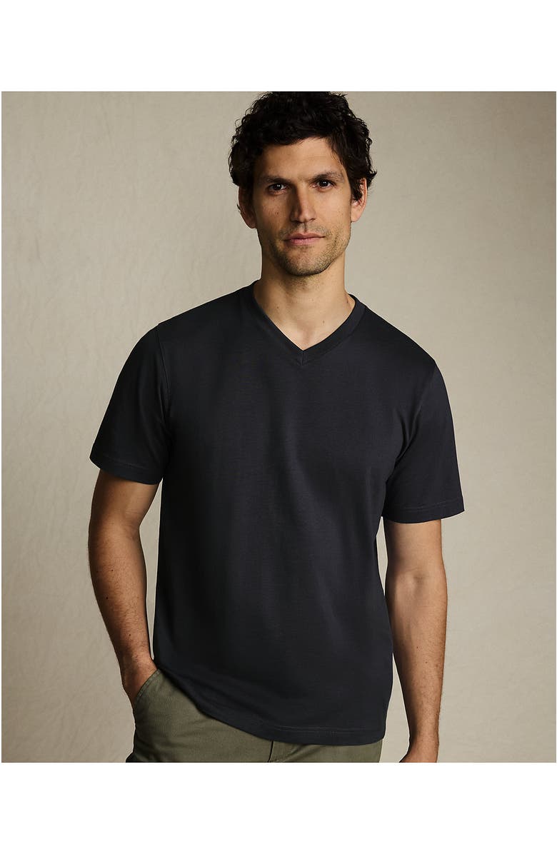 Lands' End Super-T Short Sleeve V-Neck T-Shirt, Alternate, color, Black