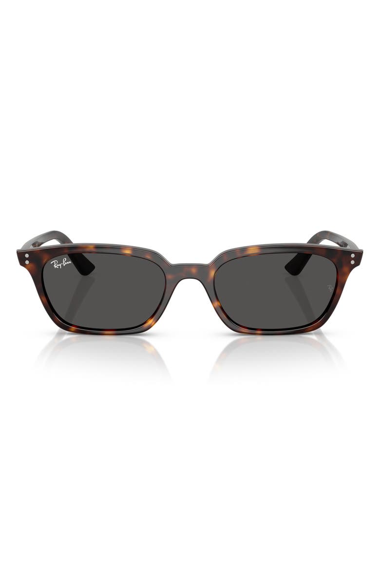 Ray-Ban 52mm Zaya Pillow Sunglasses, Main, color, Havana / Dark Grey