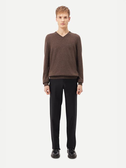 Gobi Mongolian Cashmere V-neck Sweater In Cocoa