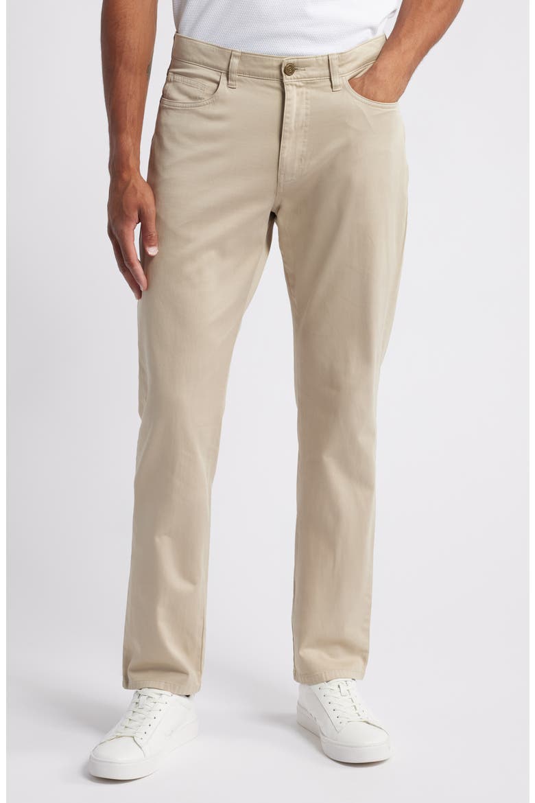 Five-Pocket Pima Cotton Blend Pants, Main, color, KHAKI