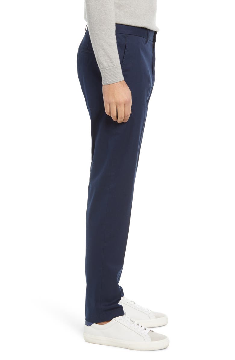 Nordstrom Slim Fit CoolMax<sup>®</sup> Flat Front Performance Chinos, Alternate, color, Navy Blazer