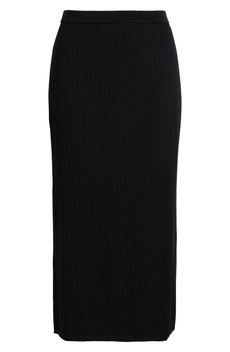 Anne Klein Rib Wrap Front Wool Skirt, Alternate, color,