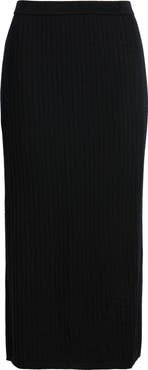 Anne Klein Rib Wrap Front Wool Skirt