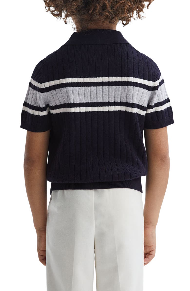 Reiss Kids' Billingsgate Jr. Rib Chest Stripe Polo, Alternate, color, 