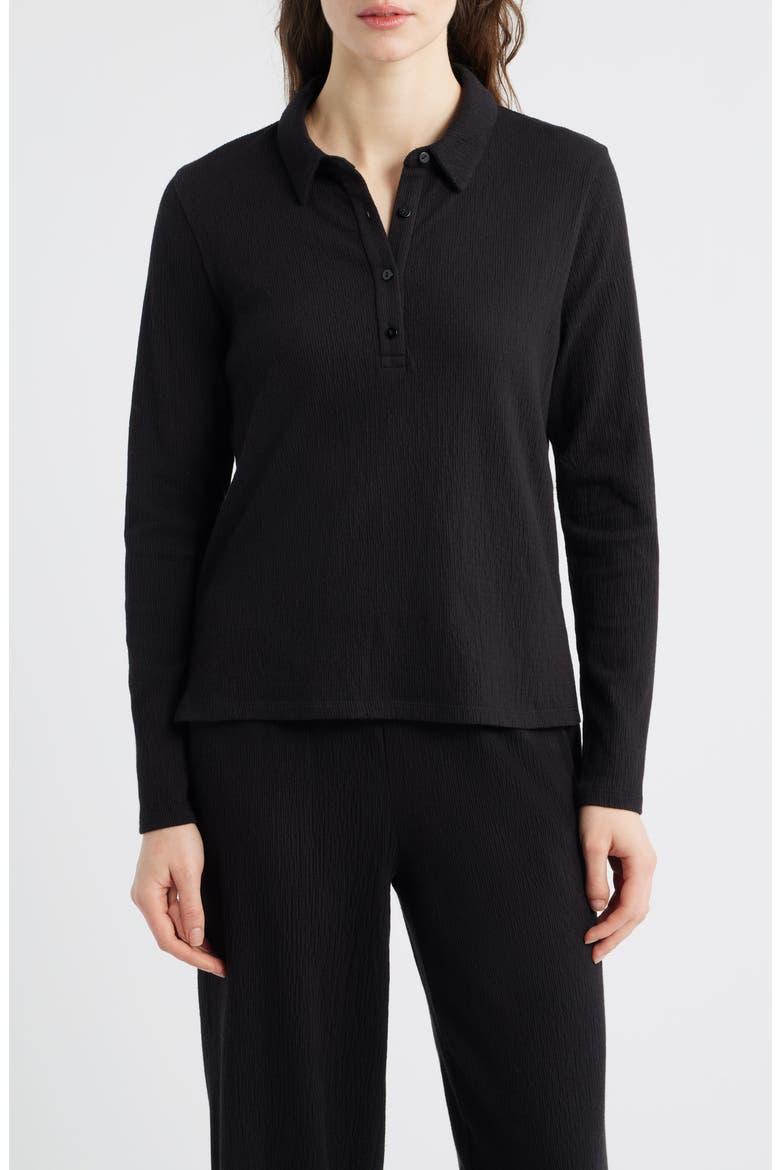Slim Textured Henley, Main, color, BLACK