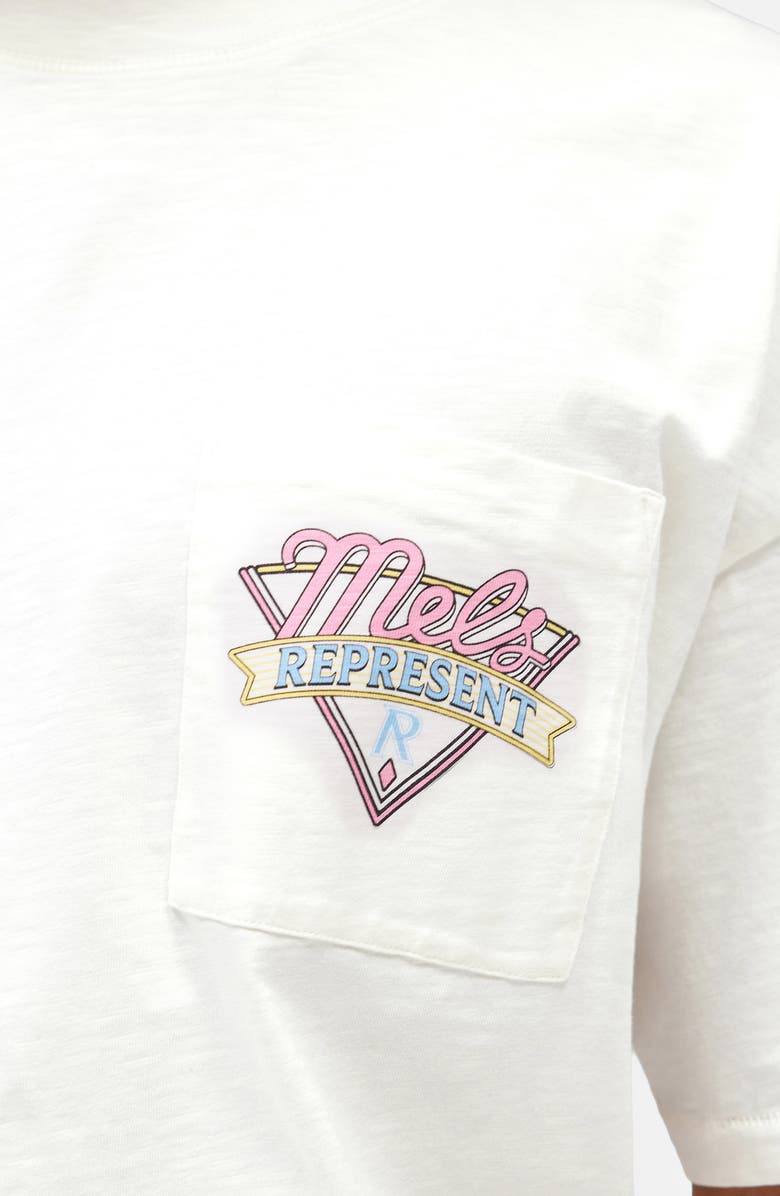 Represent Mel's Diner Cotton Pocket T-Shirt, Alternate, color, Flat White