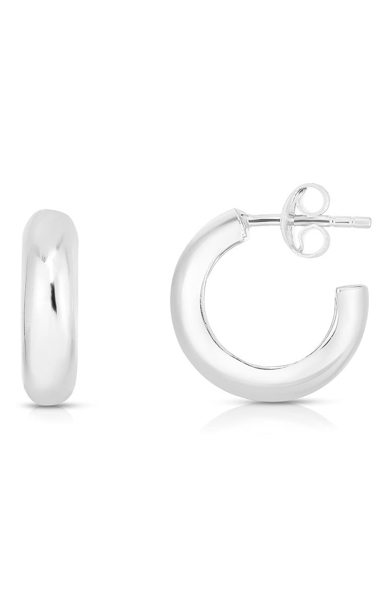 1.5" Hoop Earrings, Main, color, SILVER
