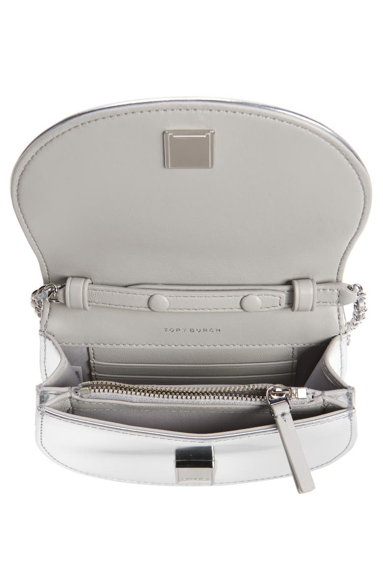 Tory Burch Fleming Metallic Square Quilt Mini Crossbody, Alternate, color, 