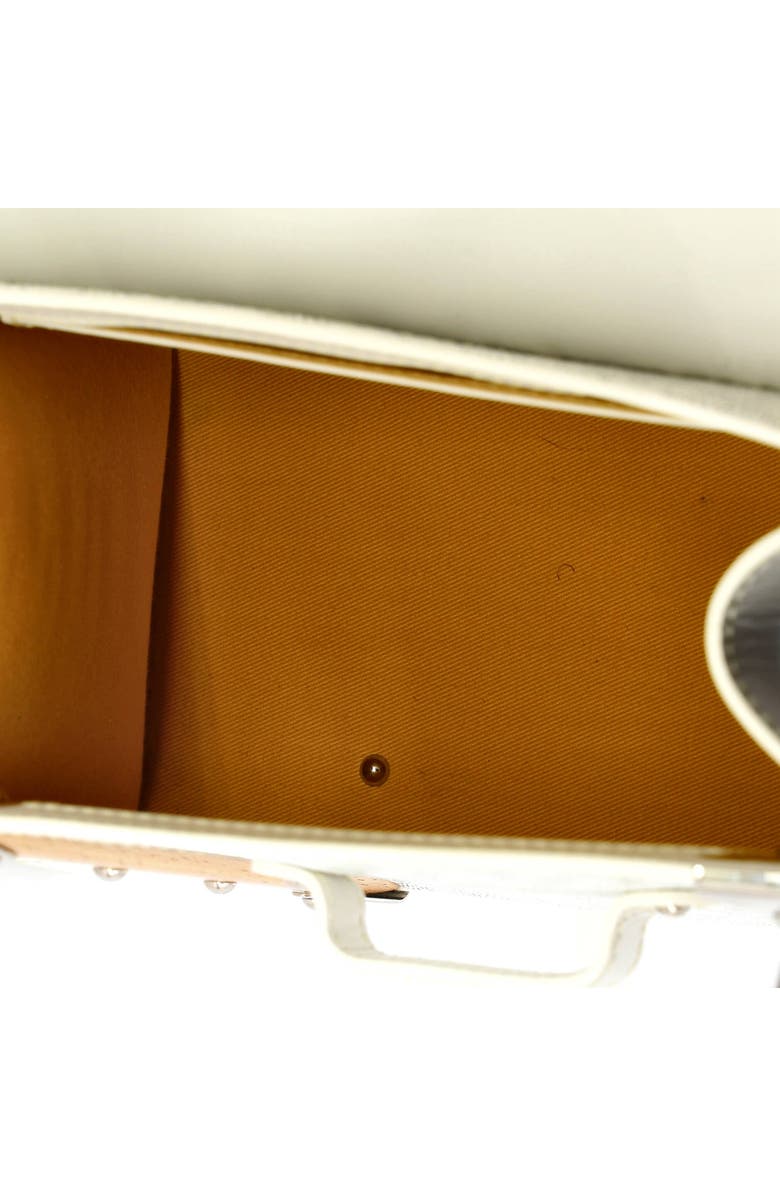 Pre-Owned Goyard Saigon Top Handle Bag Coated Canvas with Leather PM, Alternate, color, White