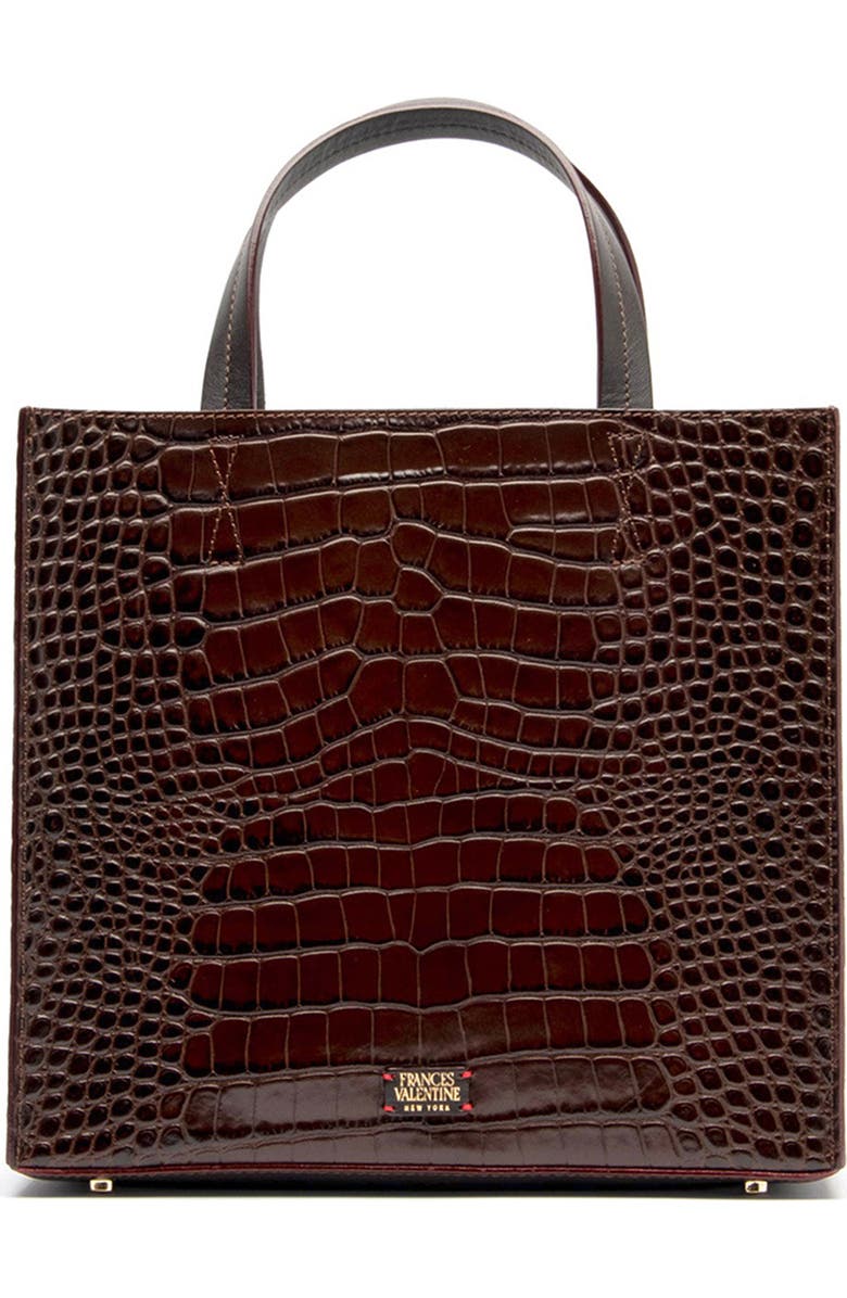 Frances Valentine Croc Embossed Leather Tote Bag, Main, color,