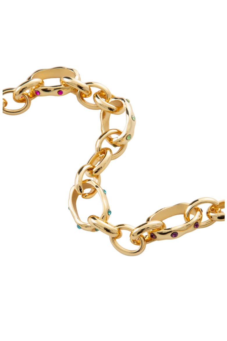 Multicolor Cubic Zirconia Chain Necklace, Alternate, color, GOLD