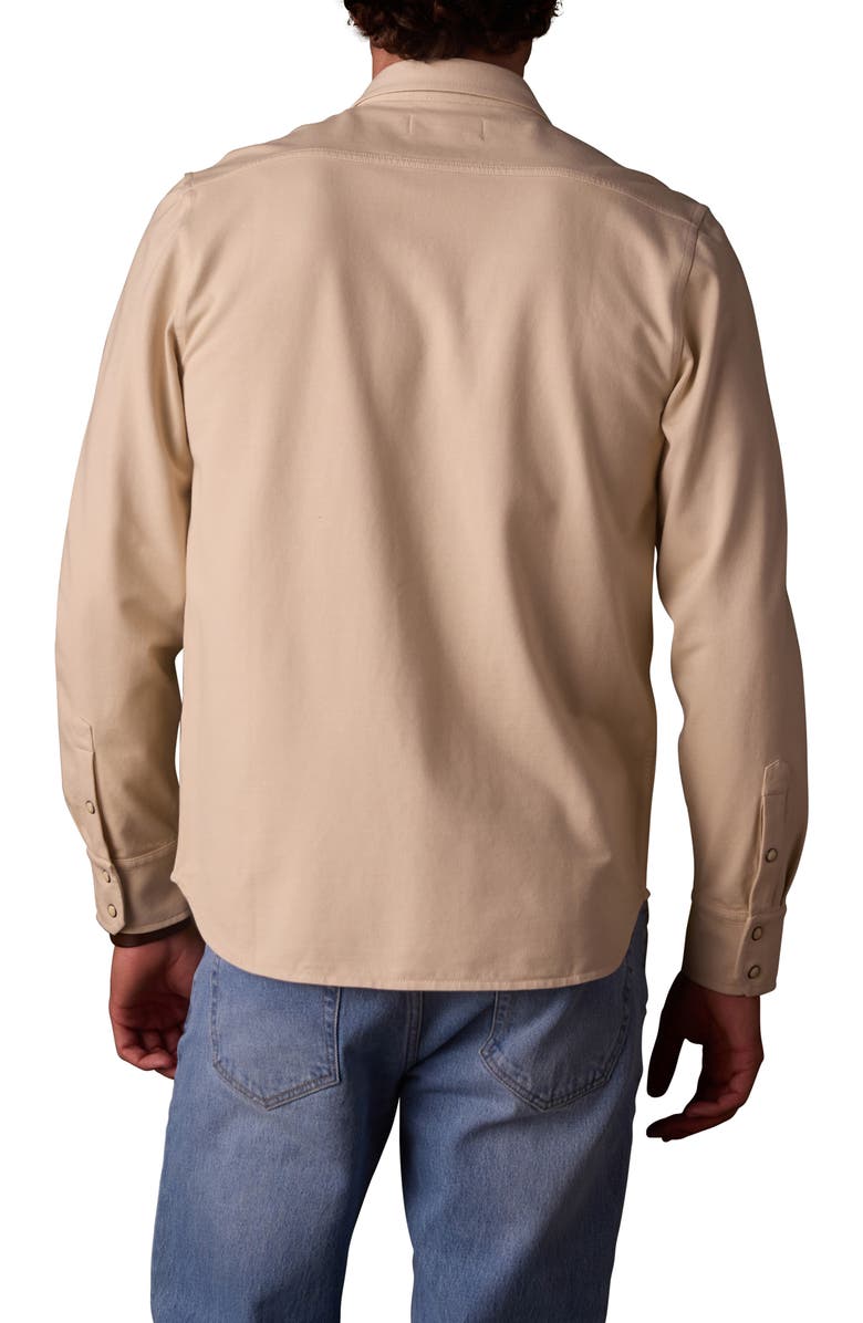 The Normal Brand Tentoma Cotton Stretch Twill Snap-Up Western Shirt, Alternate, color, Bone