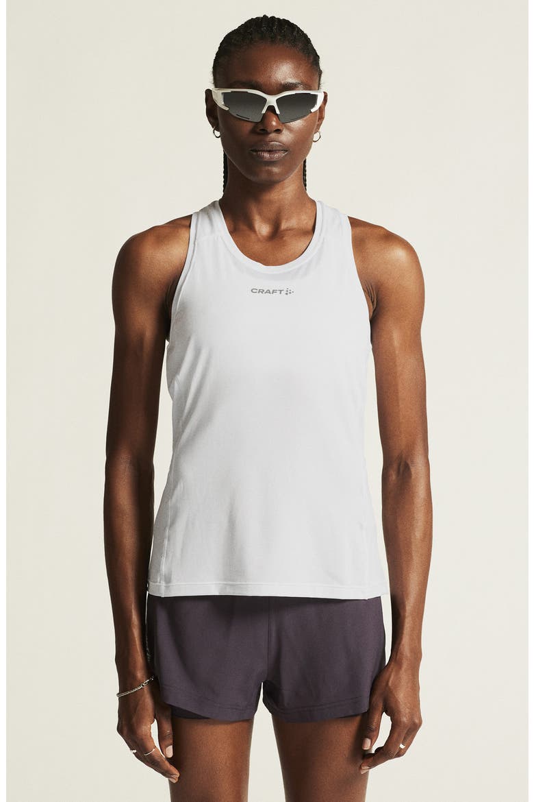 Essence Perforated Jersey Racerback Tank, Alternate, color, WHITE