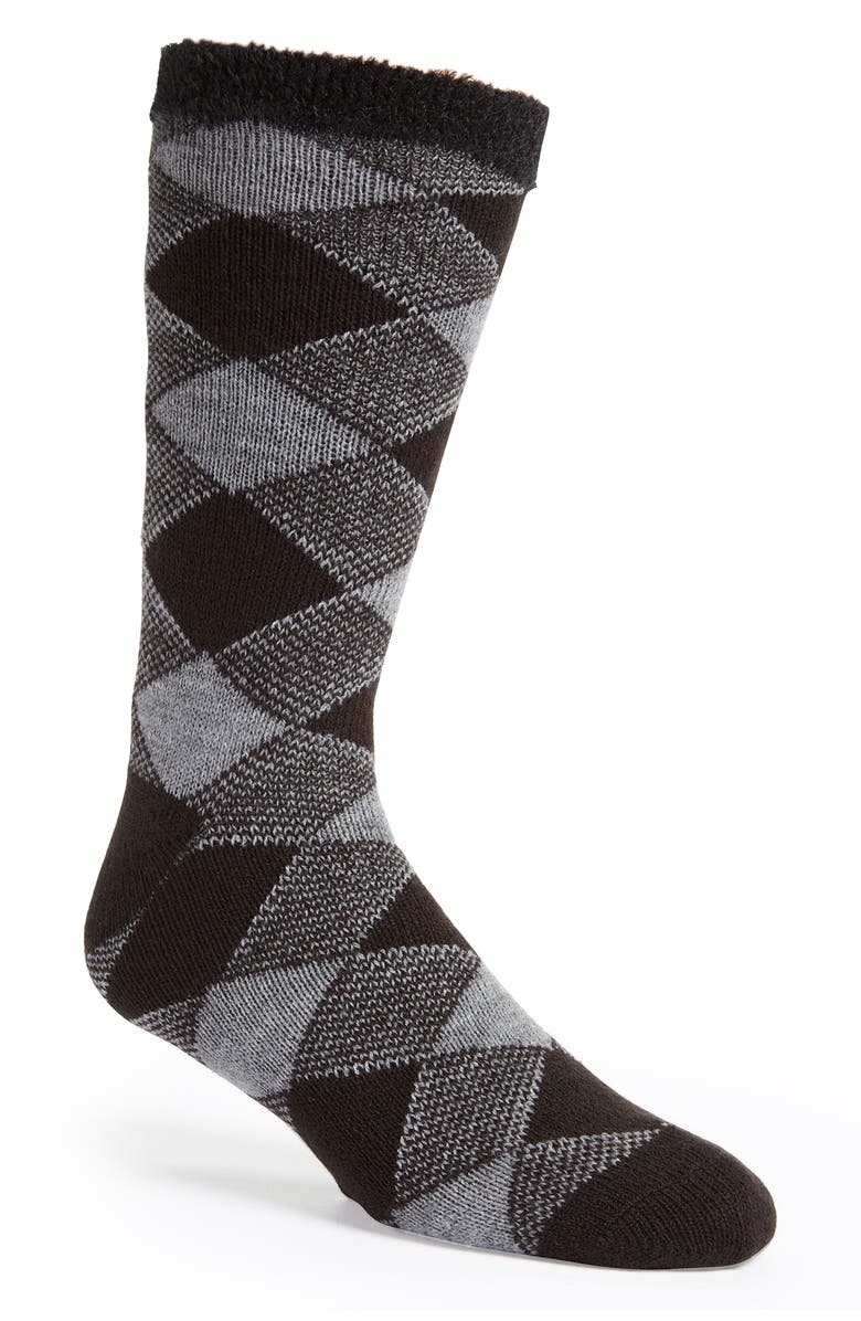 UGG<sup>®</sup> Grady Diamond Fleece Lined Crew Socks, Main, color,
