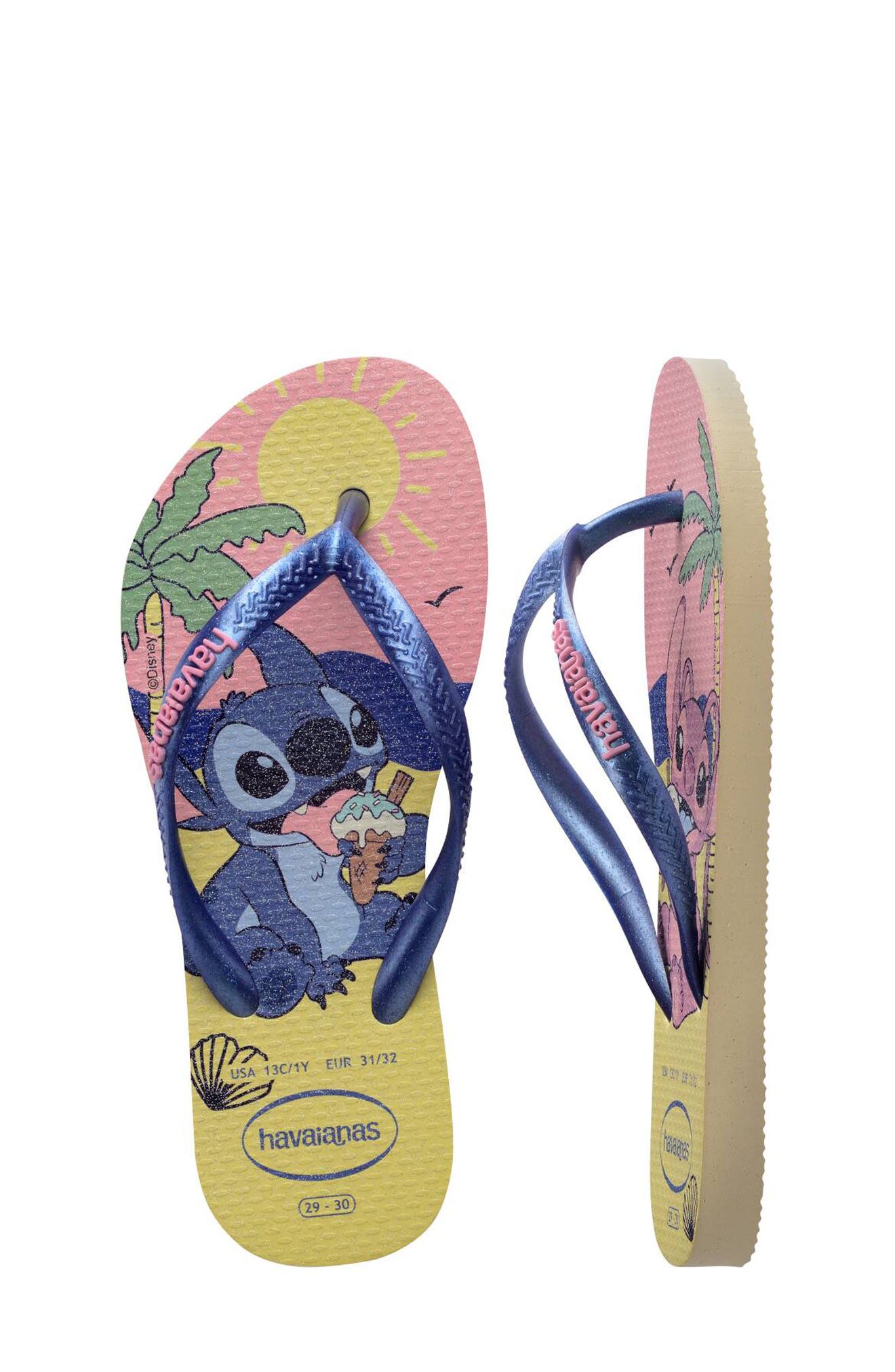 Havaianas x Disney Kids' Slim 'Lilo & Stitch' Flip Flop, Alternate, color, Buttercream