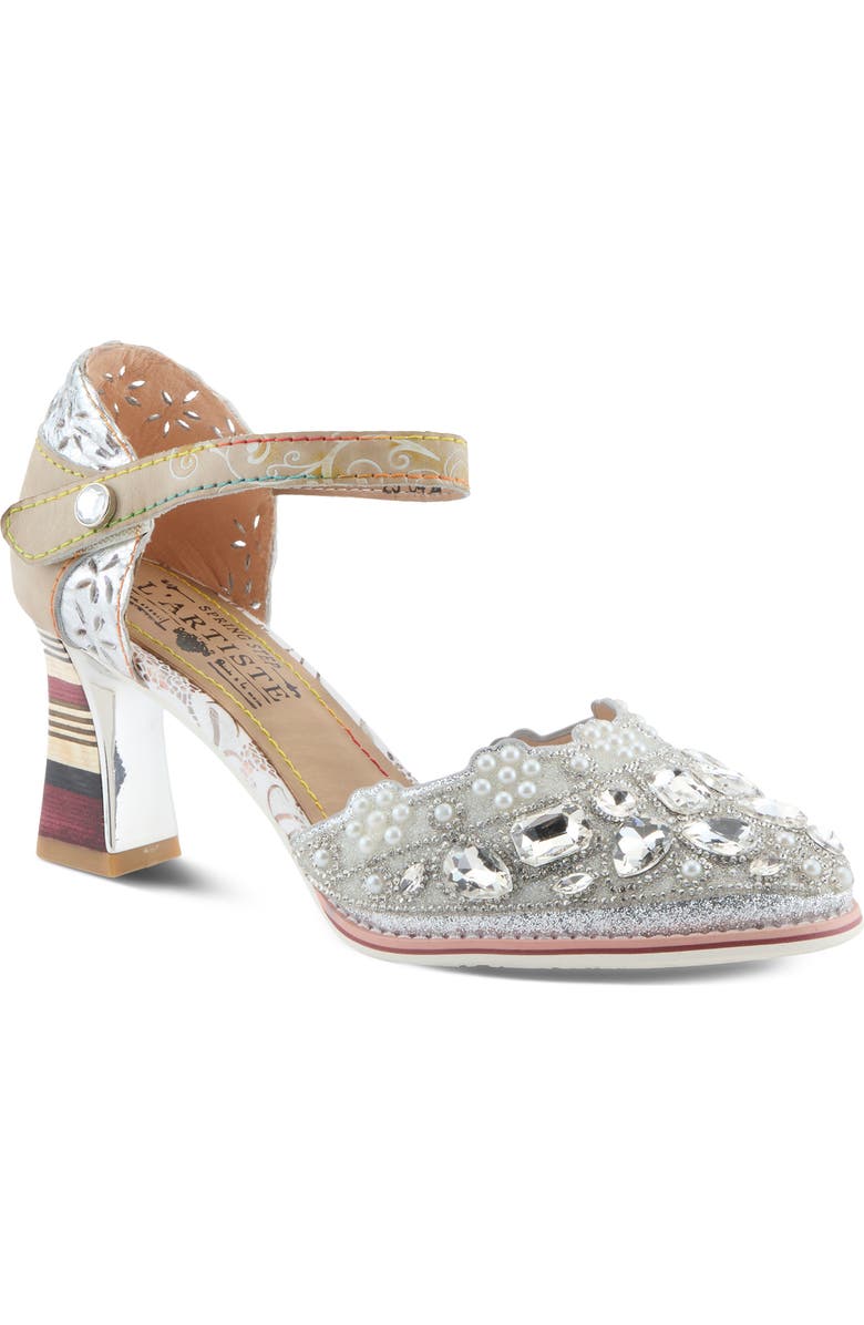 L'Artiste by Spring Step Gem Pump, Main, color, Silver Multi