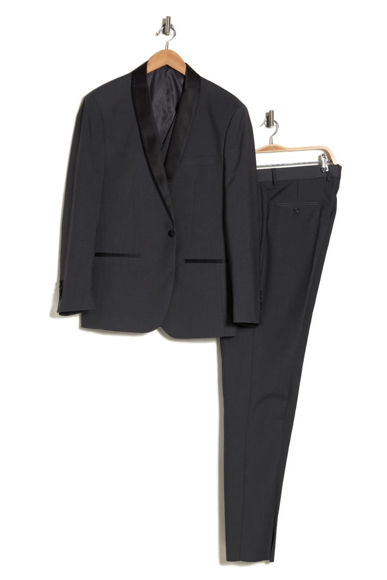 Premium Slim Fit 3-Piece Tuxedo, Alternate, color, CHARCOAL