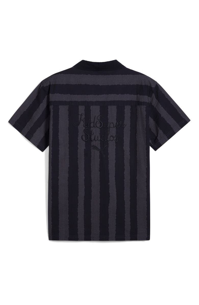 PUMA x KidSuper Stripe Cotton Seersucker Camp Shirt, Alternate, color, 