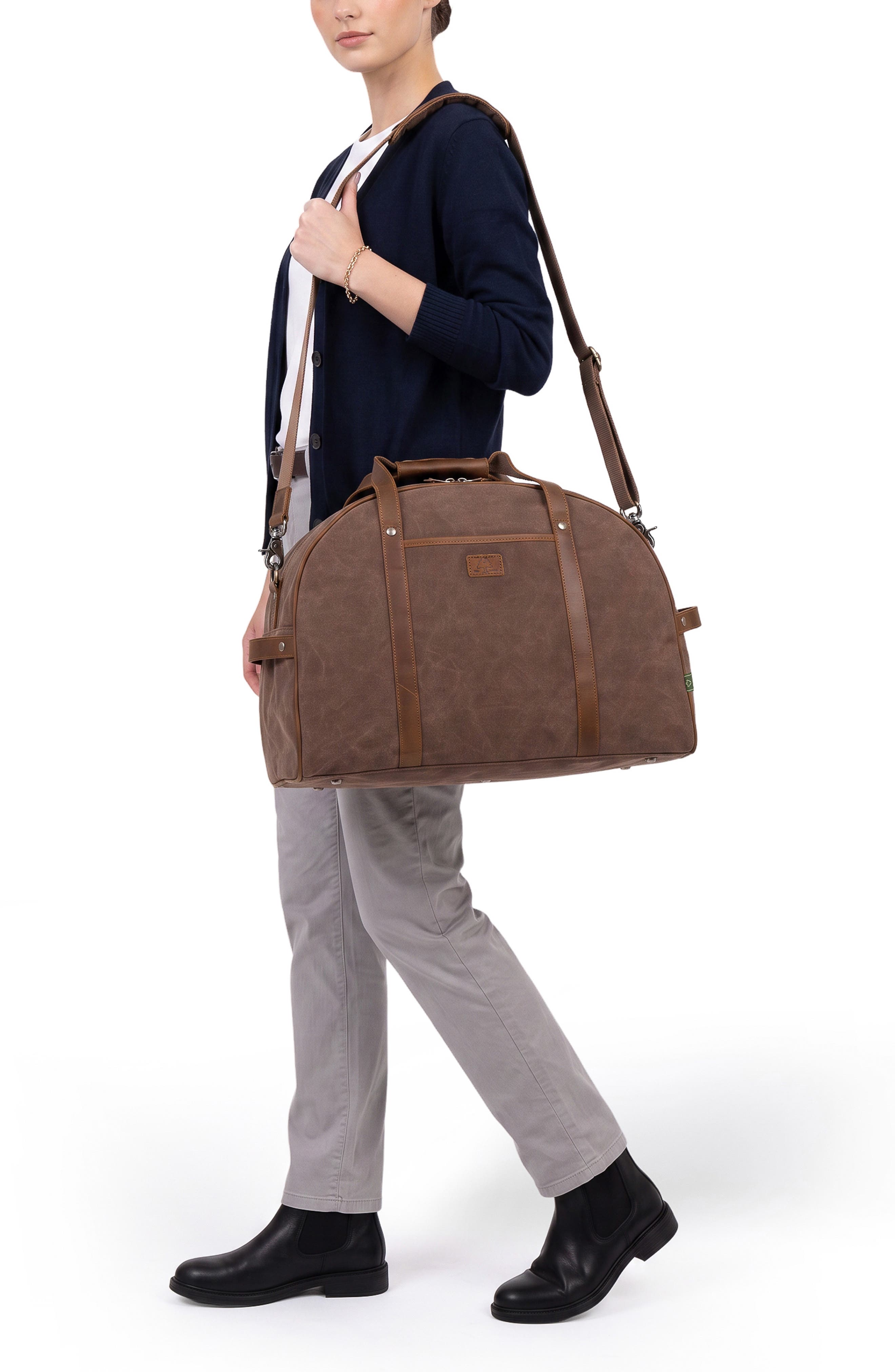 Stone Creek Waxed Canvas Duffle Bag, Alternate, color, BROWN