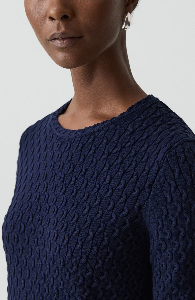 Theory Cable Stitch Organic Cotton Sweater, Alternate, color,