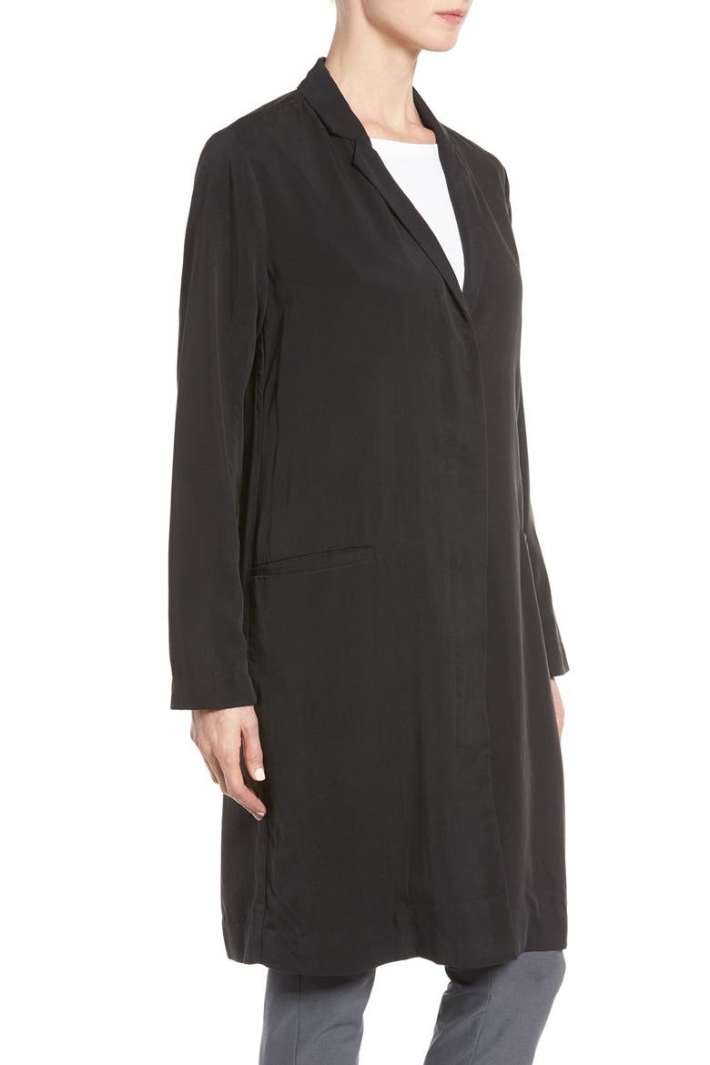 Long Tencel® Twill Jacket, Alternate, color, BLACK