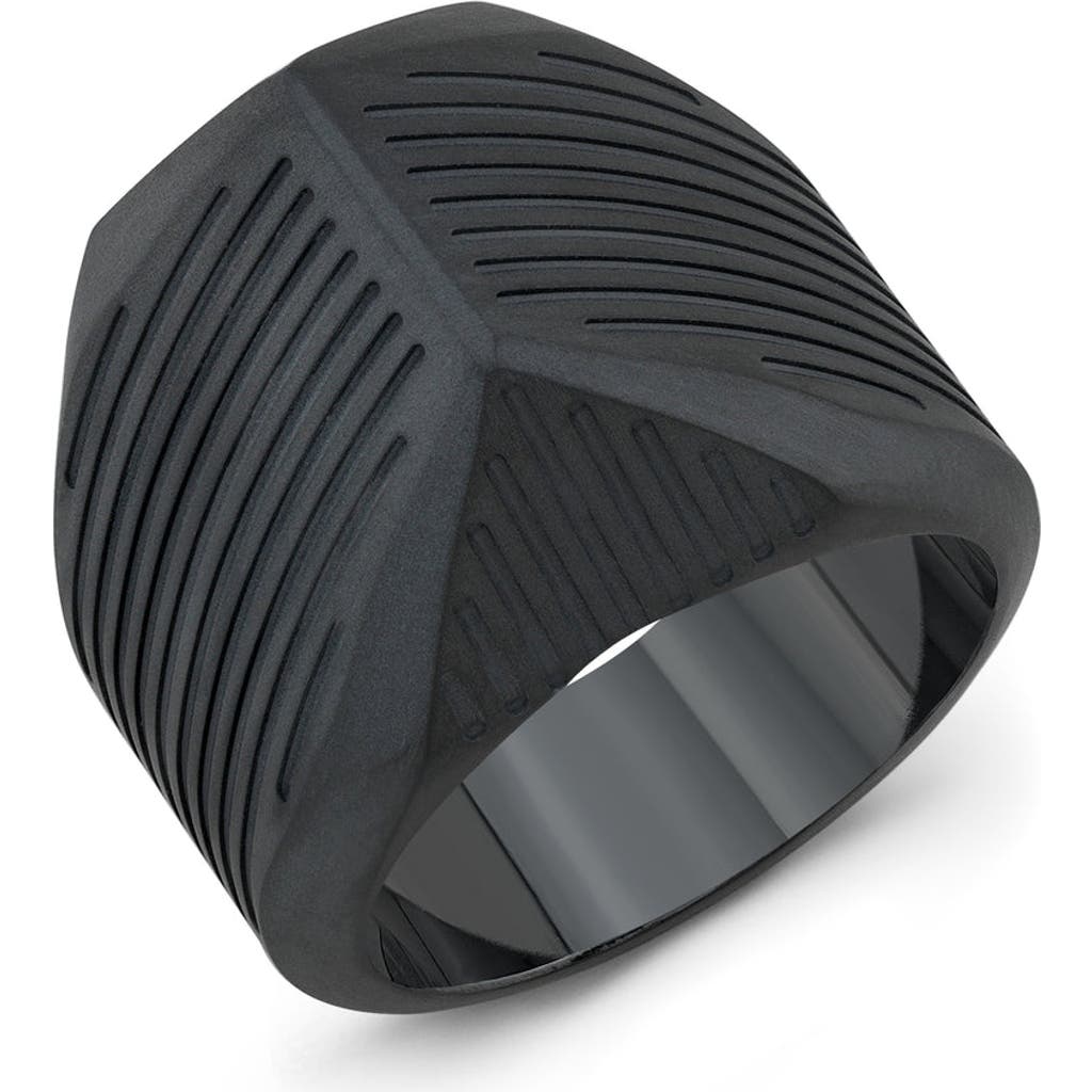 Room101 Striped Talon Ring In Black