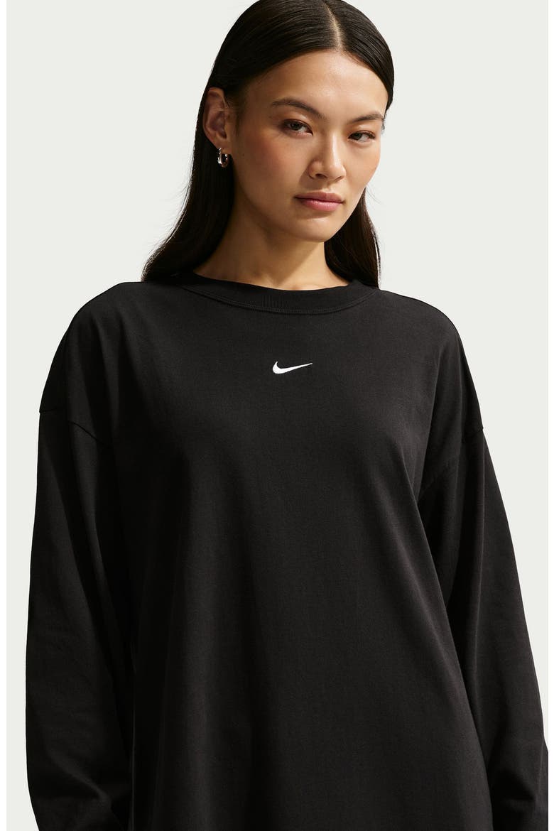 Sportswear Oversized Long Sleeve T-Shirt, Alternate, color, BLACK/ WHITE