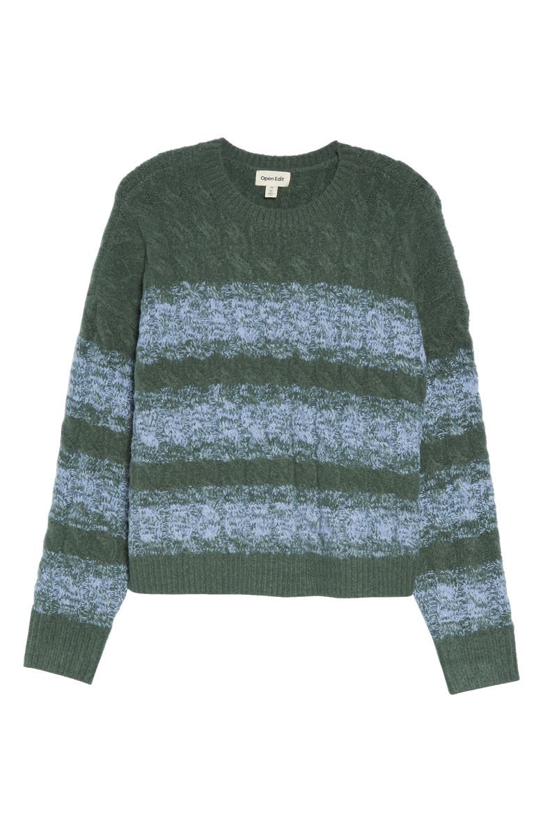 Open Edit Stripe Cable Sweater, Alternate, color, 