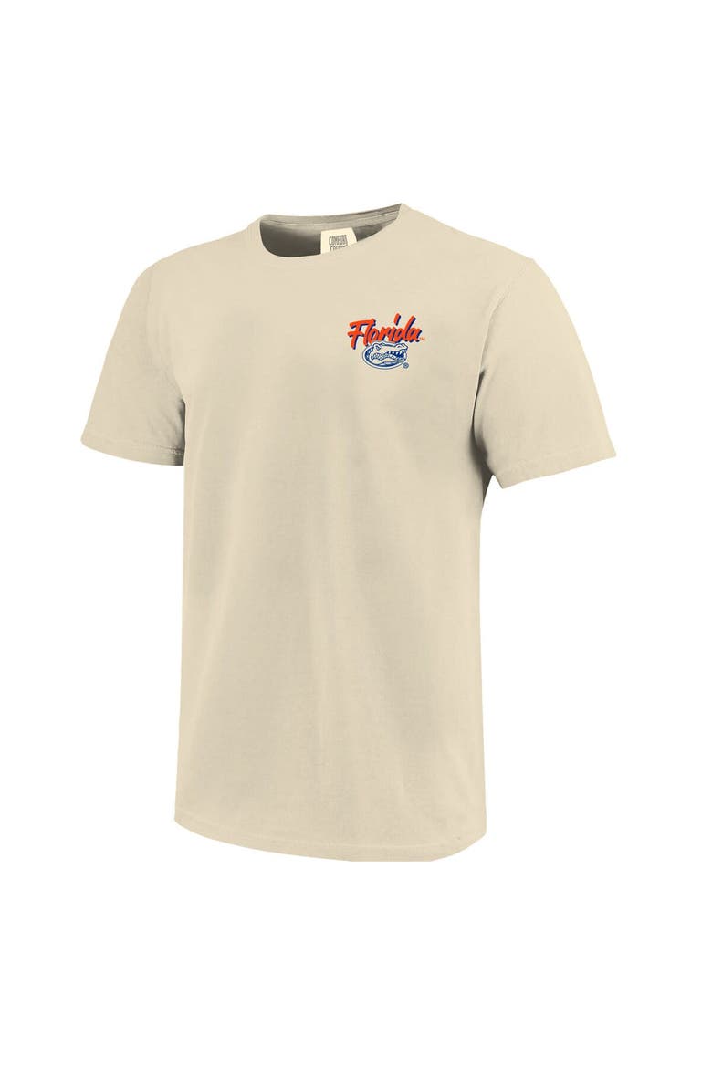Men's Image One  Natural Florida Gators Comfort Colors Hand-Drawn Campus Stack T-Shirt, Alternate, color, Natural