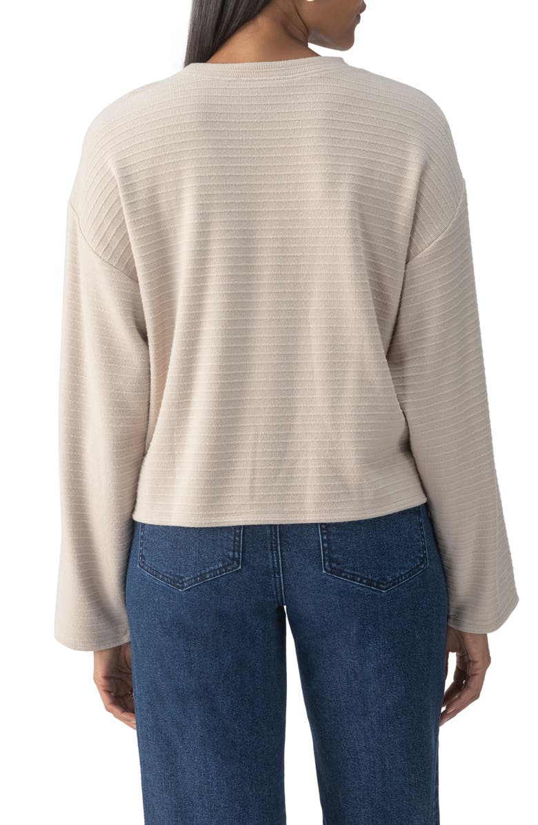 Sanctuary Textured Ottoman Stripe Crewneck Top, Alternate, color,