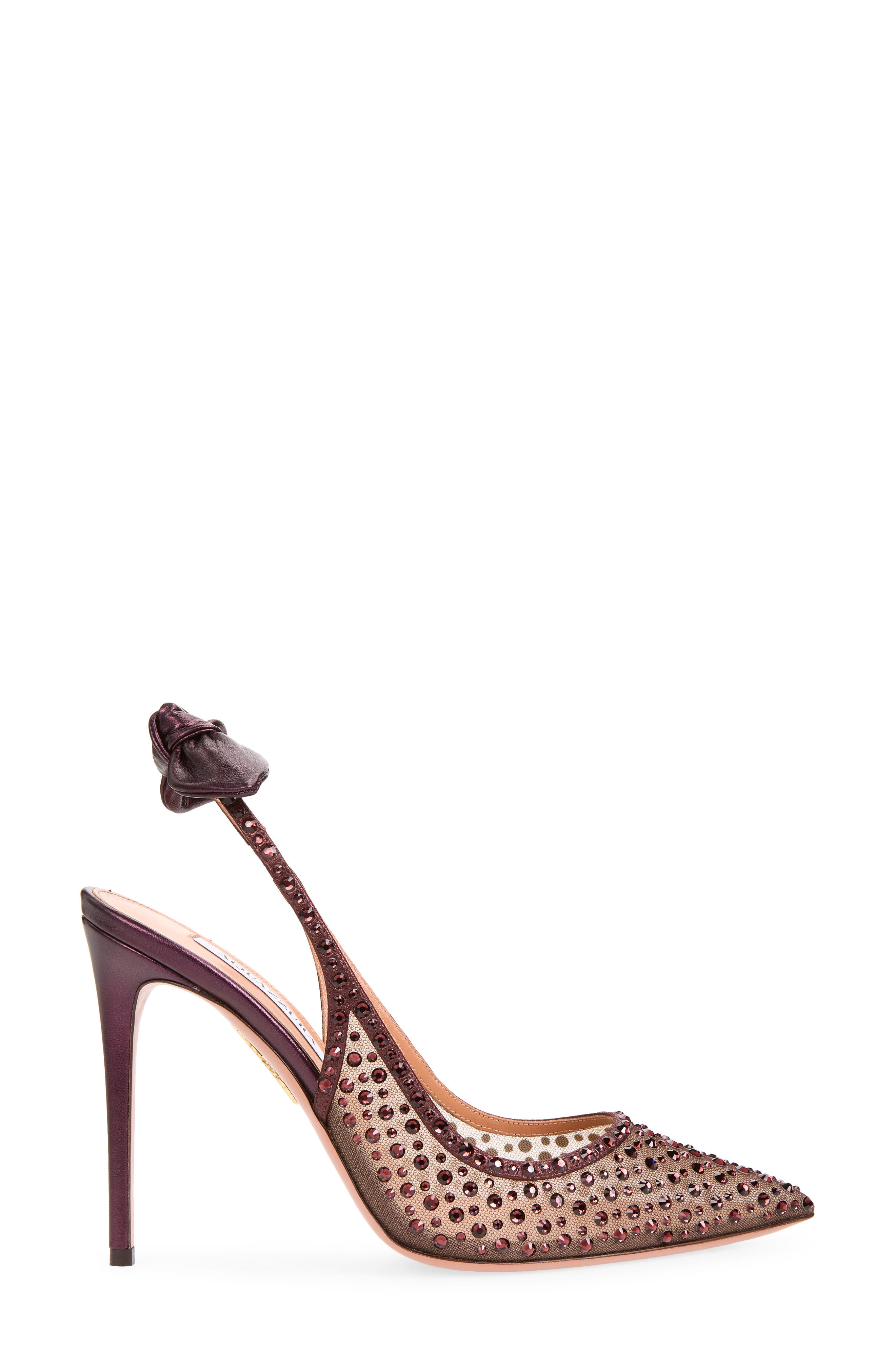 Bow Rhinestone Slingback Sandal, Alternate, color, MERLOT