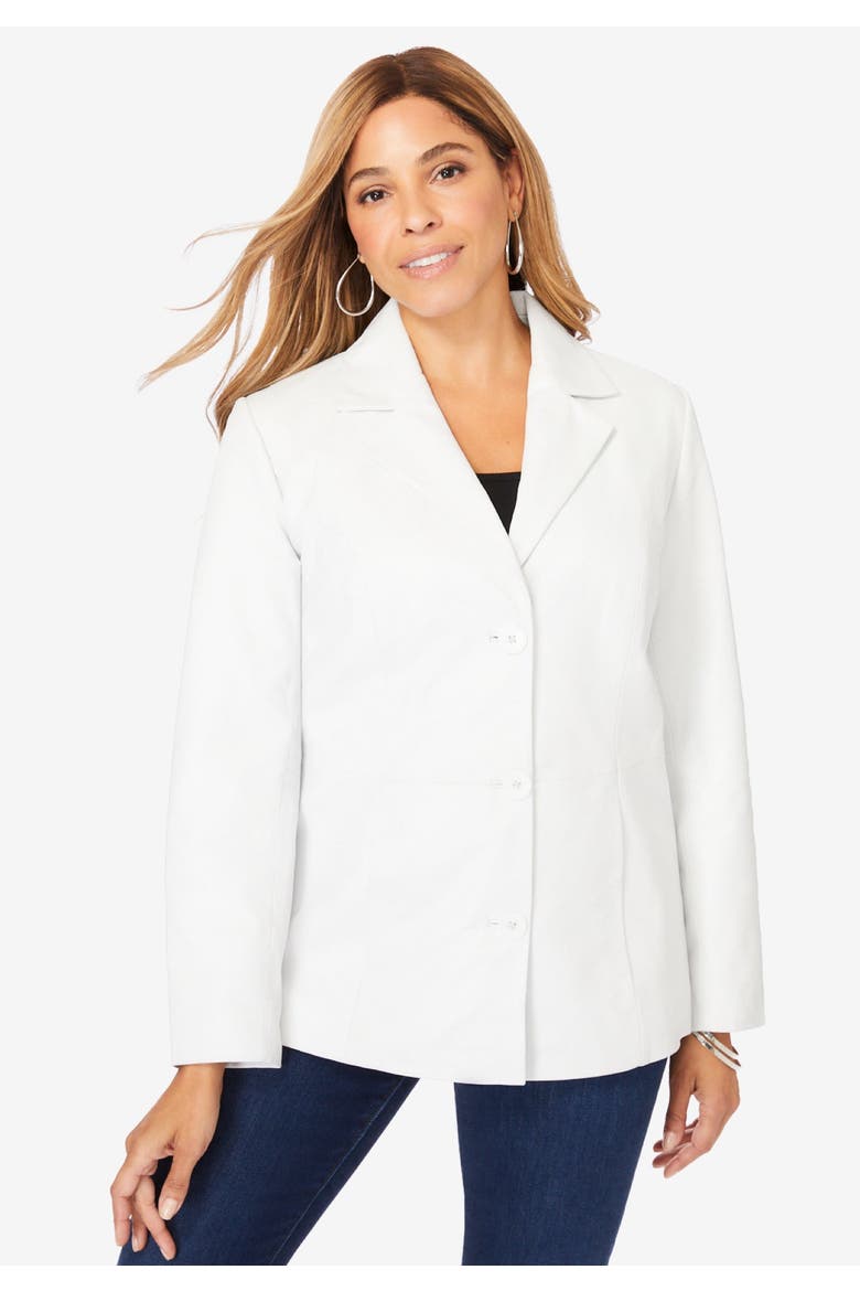 Leather Blazer, Alternate, color, MERLOT