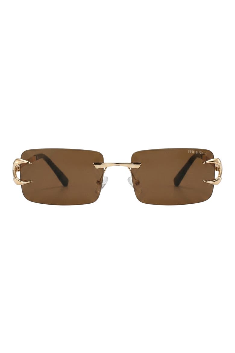 Voss 58mm Rectangular Sunglasses, Main, color, GOLD/ BROWN