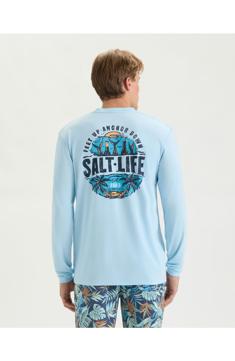 Salt Life Weekend Forecast SLX Performance Long Sleeve Shirt, Alternate, color, Glacial Blue Heather