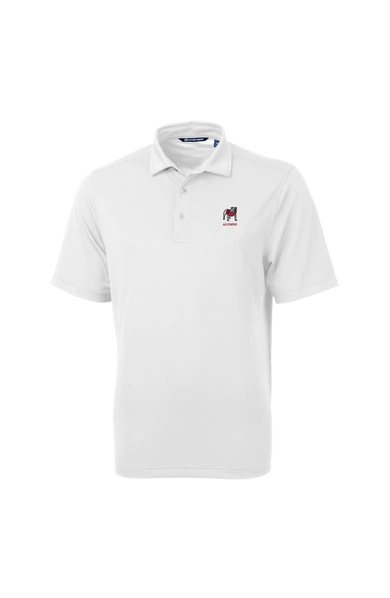 Cutter & Buck Men's Cutter & Buck White Georgia Bulldogs Alumni Logo Virtue DryTec Eco Pique Recycled Polo, Alternate, color, 