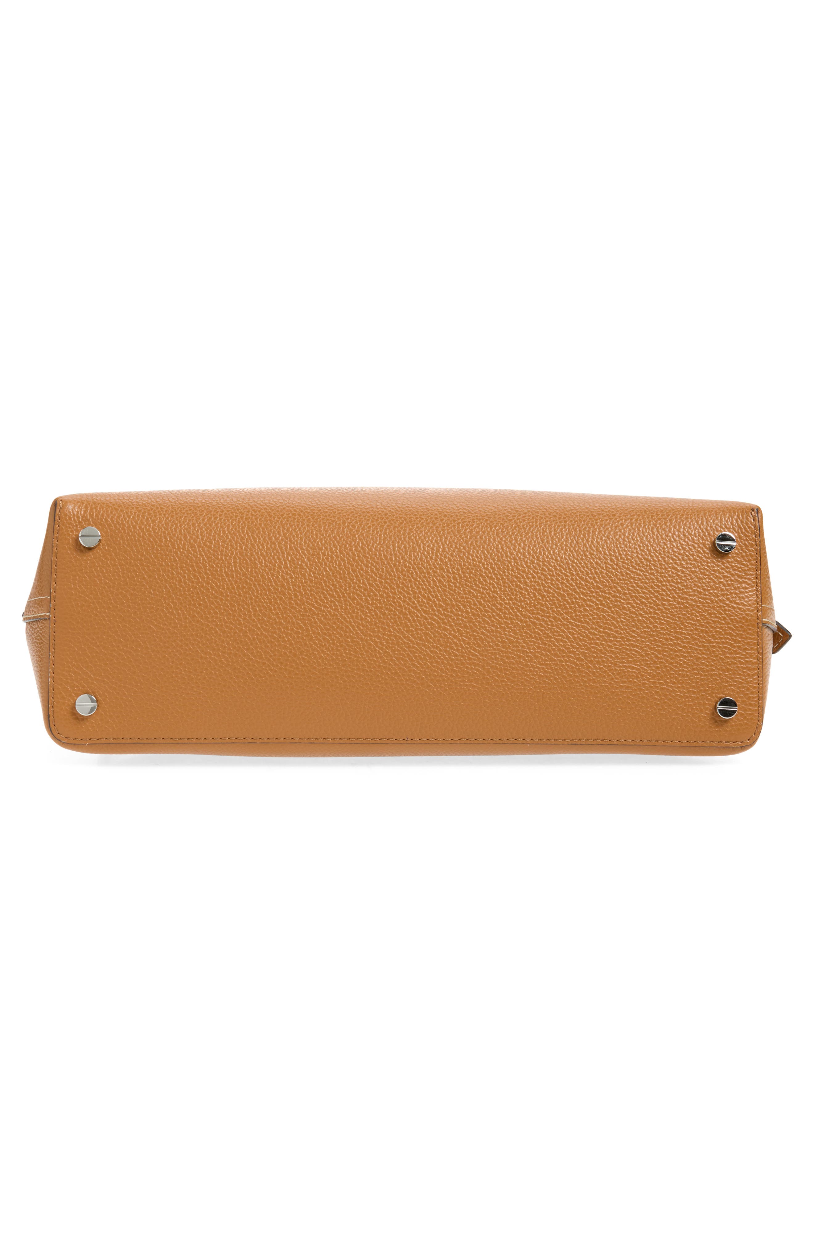 T-Lock Leather Shoulder Bag, Alternate, color, TAN