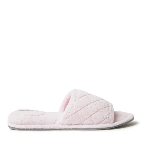 DEARFOAMS DEARFOAMS BEATRICE QUILTED MICROFIBER TERRY SHOWER SLIDE SLIPPER