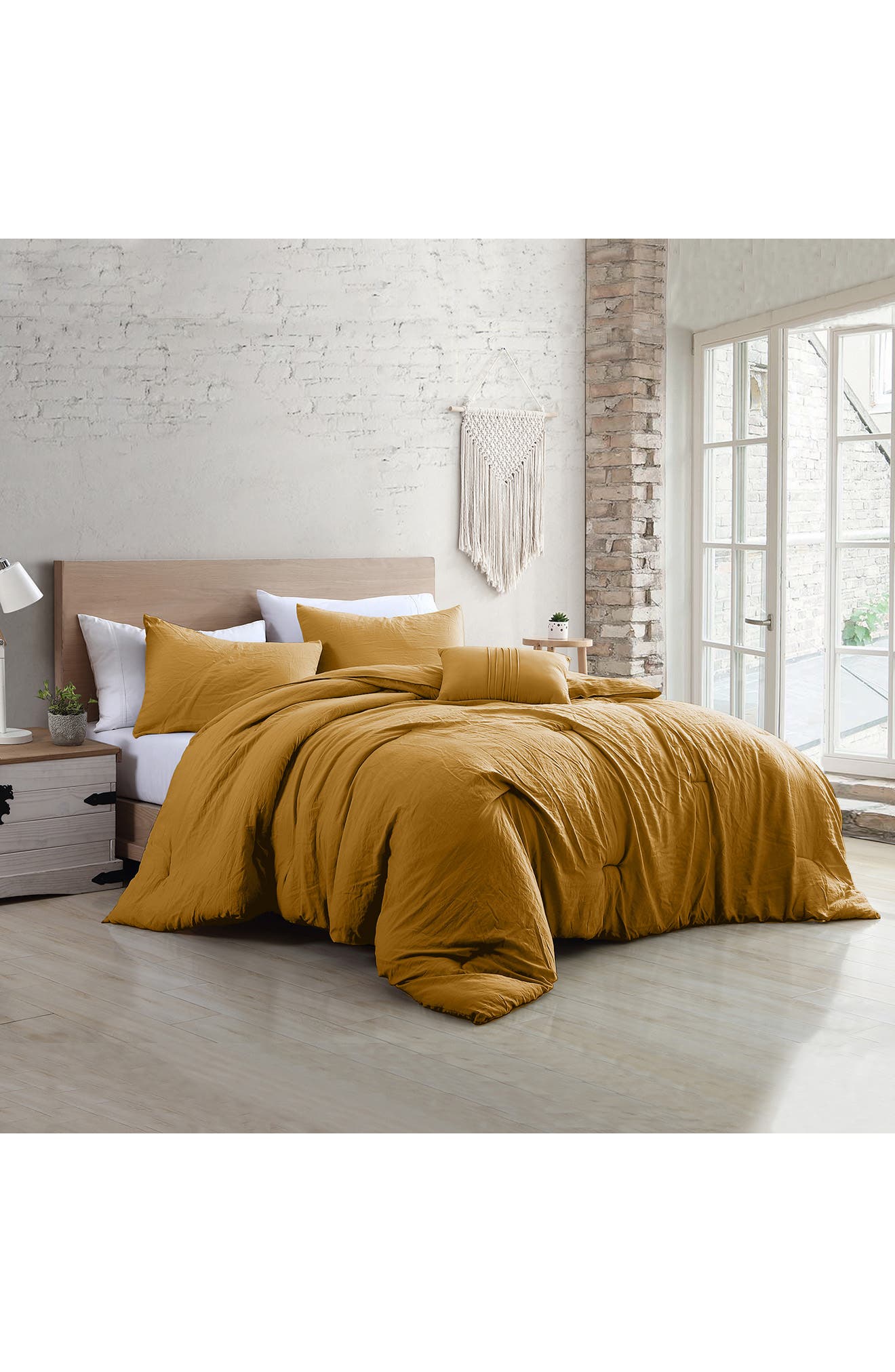 Modern Threads 4-Piece Garment-Washed Comforter Set - Beck Dark Rose - Queen