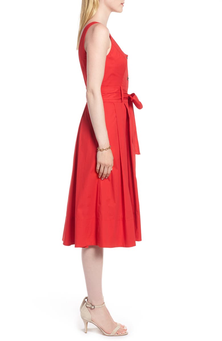 1901 Button Front Fit & Flare Midi Dress, Alternate, color, 