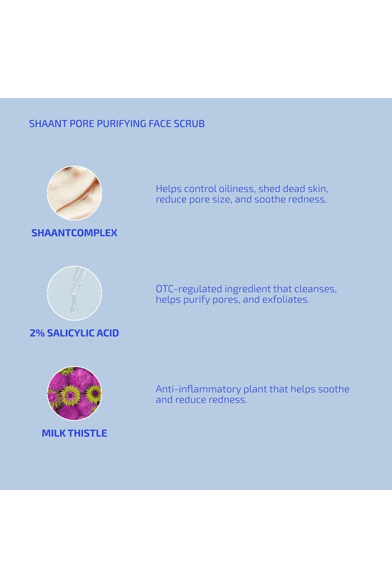 SHAANT Pore Purifying Acne Face Scrub, Alternate, color, Tan