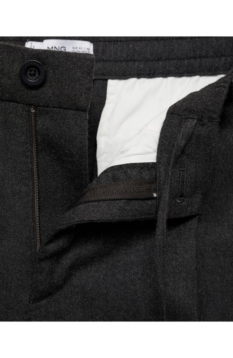 MANGO Pleated Regular Fit Flannel Pants, Alternate, color, 